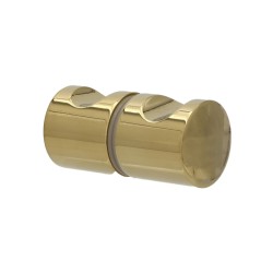 Coppia Pomoli per Box Doccia Sezione Tonda in Lega di Zinco Oro - Diametro 30mm