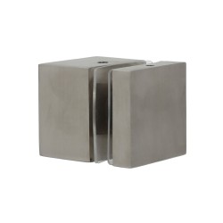 Distanziale quadrato 45x45 con collare viti nascoste in acciaio inox 316 satinato - h30