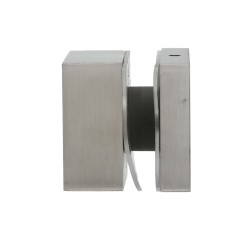 Distanziale quadrato 45x45 con collare viti nascoste in acciaio inox 316 satinato - h20