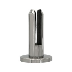 Pilastrino per ringhiera senza fori sul vetro in Acciaio Inox Lucido - h16 spessore 12,76mm/16,76mm
