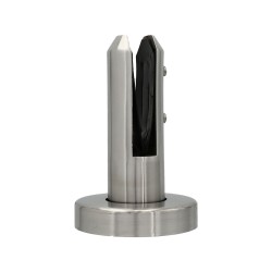 Pilastrino per ringhiera senza fori sul vetro in Acciaio Inox Satinato - h16 spessore 12,76mm/16,76mm