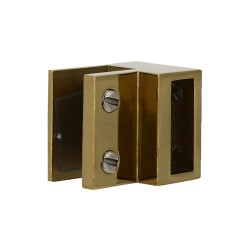 Terminale a vetro per barra stabilizzatrice quadra box doccia Acciaio Inox Oro 30x10 cm V/M