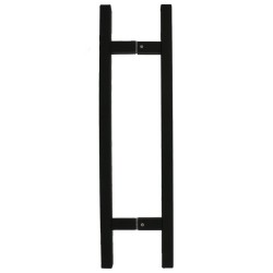 Maniglia Doppia Quadrata per Porta a Battente e Scorrevole in Acciaio Inox Nero - 60cm