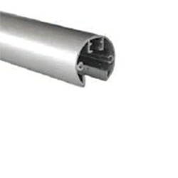 Corrimano tondo ad incasso sul vetro in Acciaio Inox Satinato per spessore vetro 16,76mm - Lunghezza 290cm