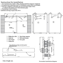 Kit Box Doccia in Acciaio inox finitura Nero Sistema di Apertura Vetro / Muro