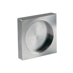 Maniglia adesiva singola in Acciaio Inox Satinato per porte scorrevoli - 7x7cm