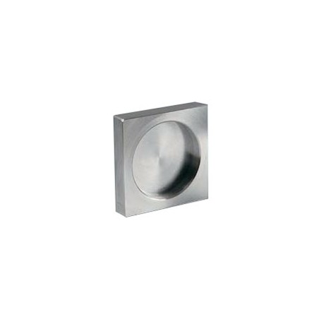 Maniglia adesiva singola in Acciaio Inox Satinato per porte scorrevoli - 7x7cm