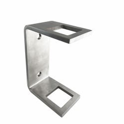 Attacco con Piastra a Muro per Tubolare retto 4x4cm in acciaio Inox Satinato