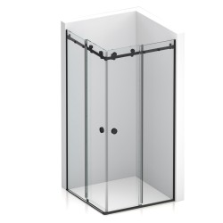 Kit Box Doccia Angola in Acciaio Inox Nero