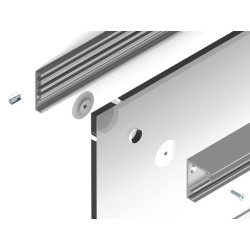 Kit Porta Scorrevole singola Frontal alluminio anodizzato - 2 mt