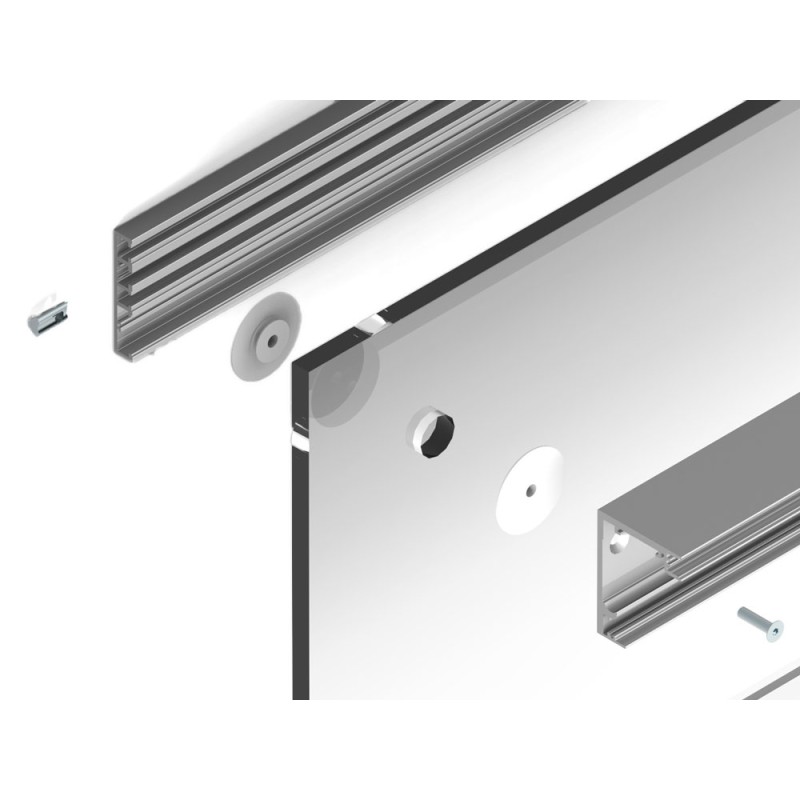 Profilo Scorrevole In Alluminio Argento, Per Pavimenti In Parquet E Laminato - 1000 Mm, Per Spessori Fino A 13 Mm.