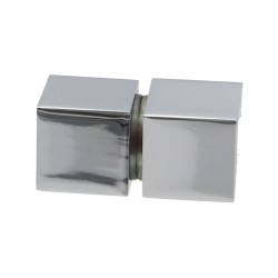 Coppia Pomoli quadrati 20x20mm in Alluminio Lucido