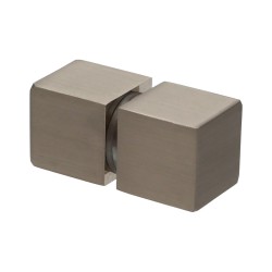 Coppia Pomoli Quadrati 20x20mm in Lega di Zinco Satinato