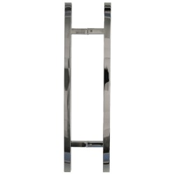 Maniglia Doppia Quadrata per Porta a Battente e Scorrevole in Acciaio Inox Lucido - 45cm