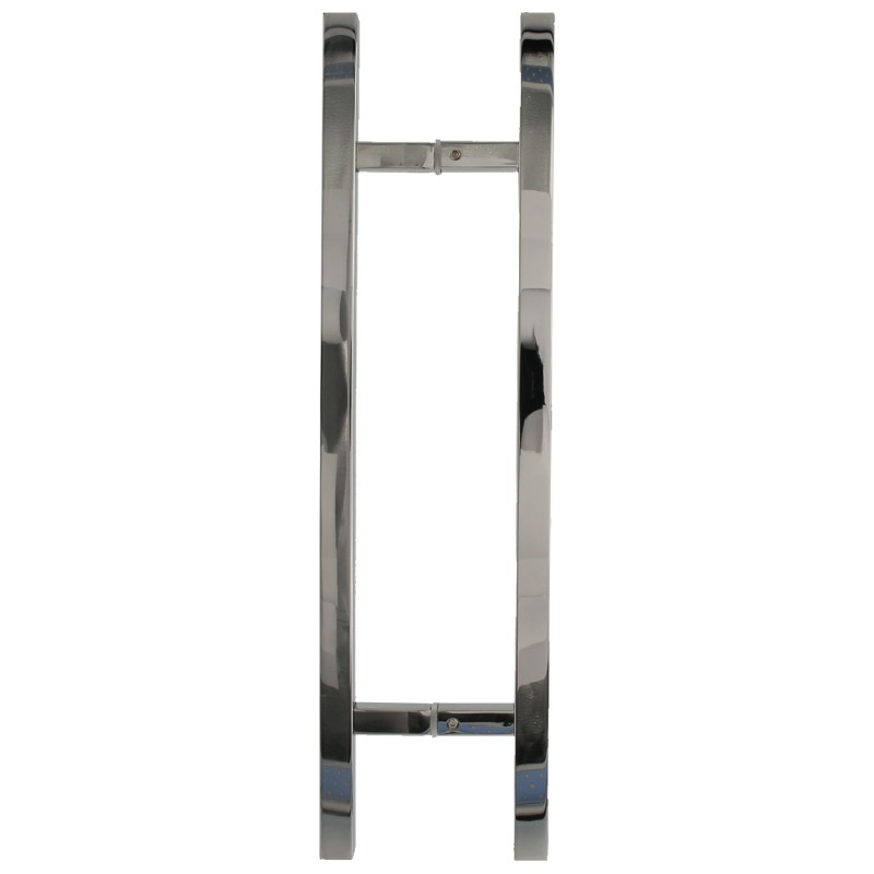 Maniglia Doppia Quadrata per Porta a Battente e Scorrevole in Acciaio Inox Lucido - 45cm