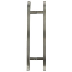 Maniglia Doppia Quadrata per Porta a Battente e Scorrevole in Acciaio Inox Satinato - 45cm