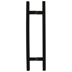 Maniglia Doppia Quadrata per Porta a Battente e Scorrevole in Acciaio Inox Nero - 45cm